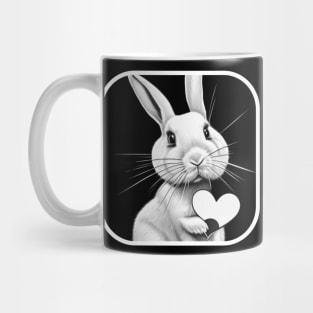 A bunny holding a heart shape Mug